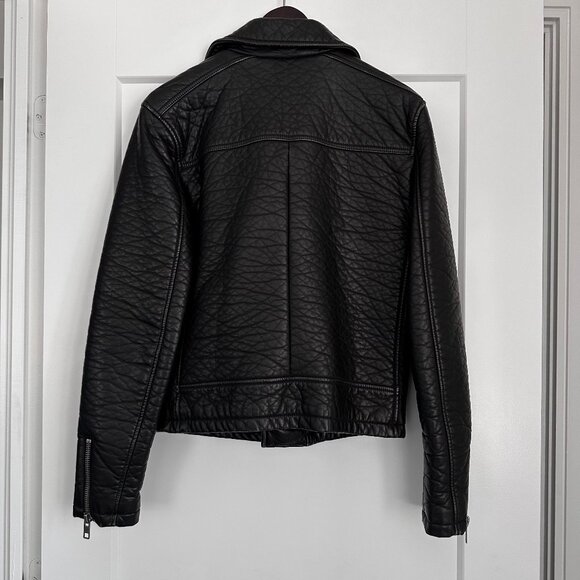 TOPMAN DISTRESSED FAUX LEATHER JACKET - Picture 2 of 5